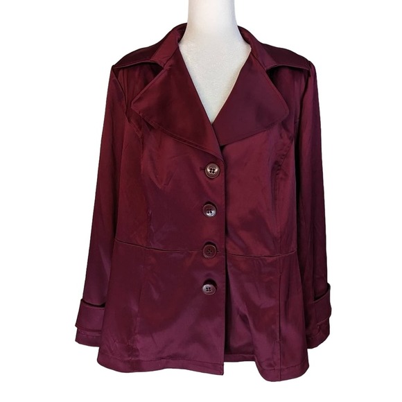 Lane Bryant Jackets & Blazers - Lane Bryant Burgundy/Berry Satin Blazer Business Casual Jacket Coat 20